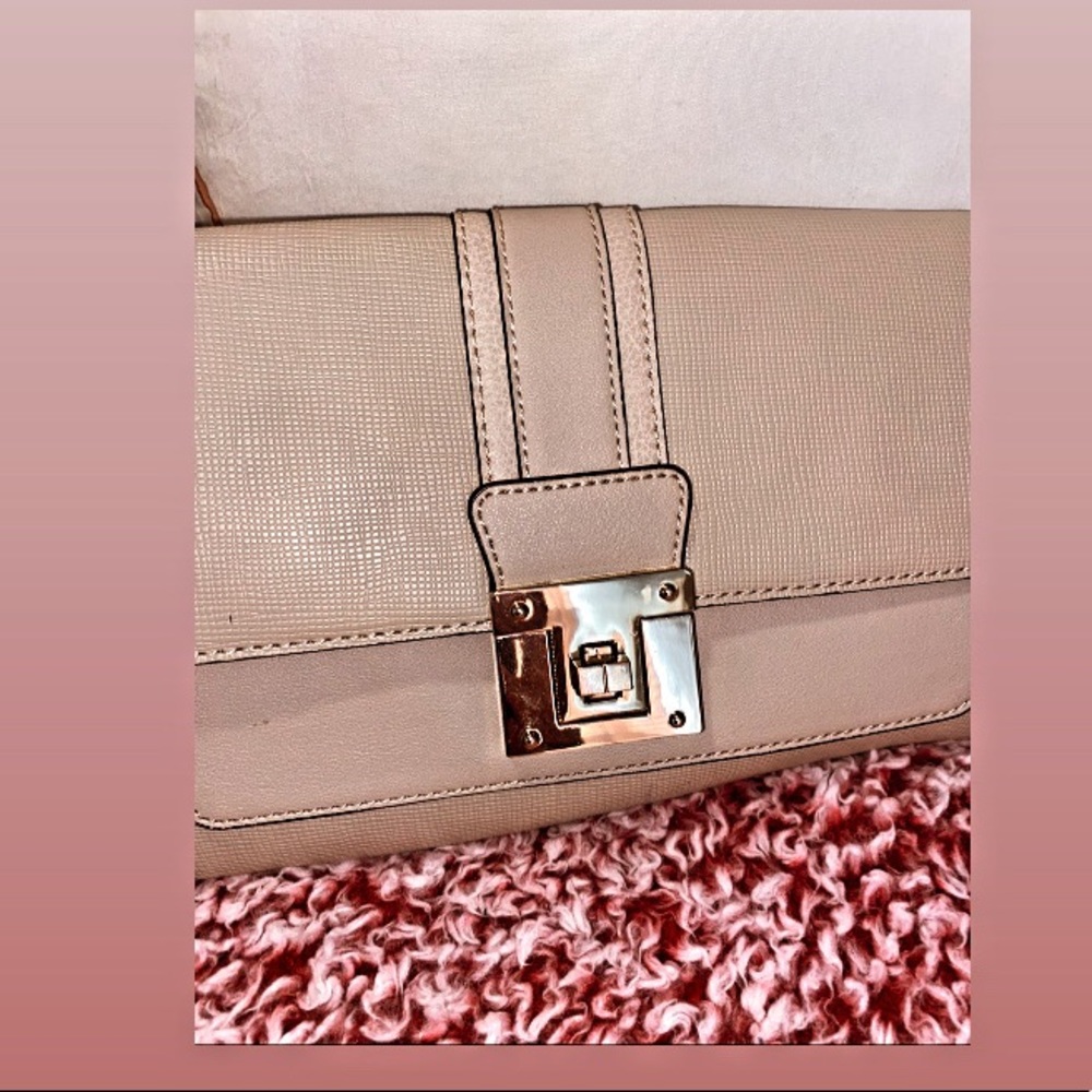 Beige satchel with long straps
